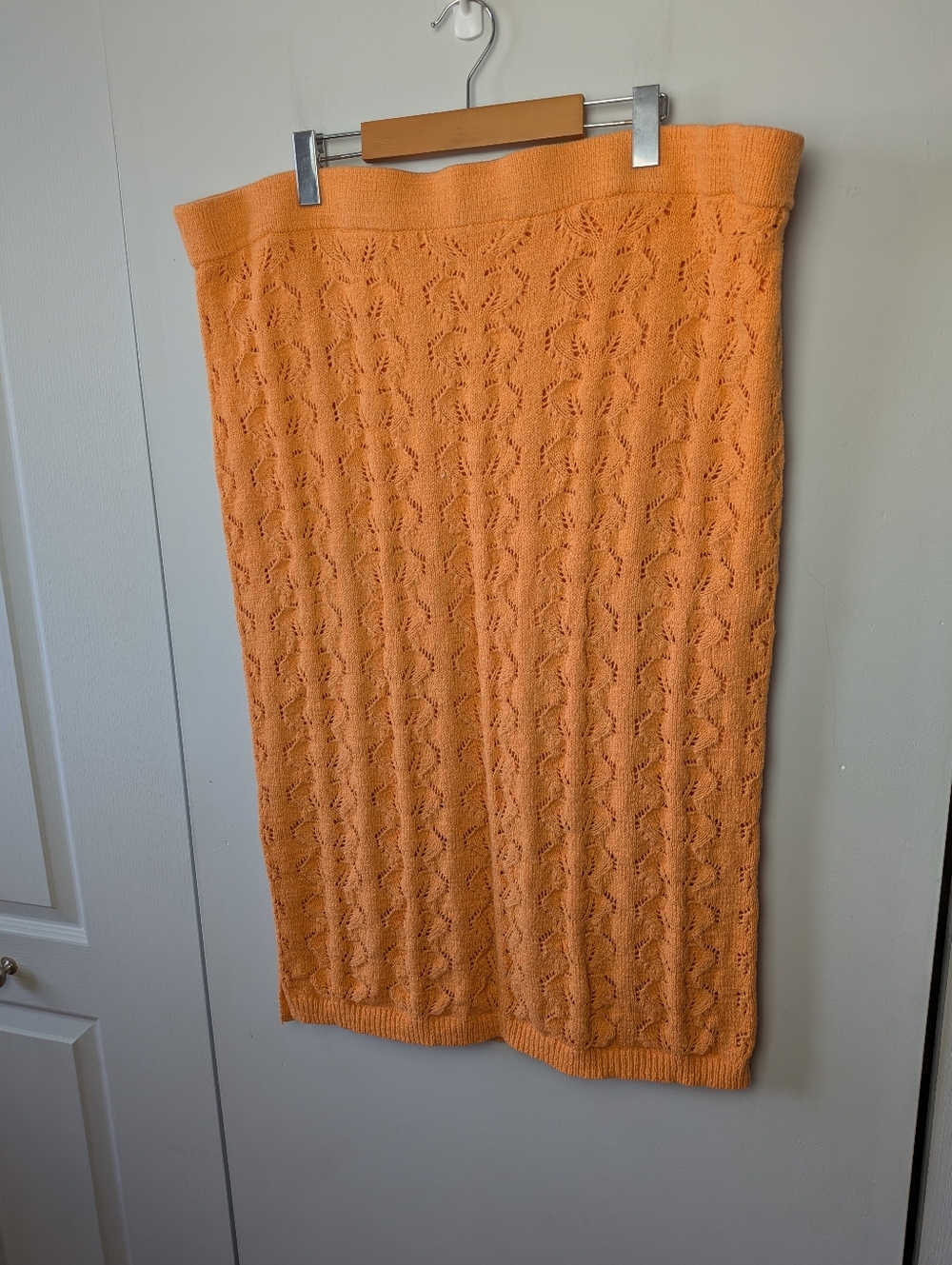 ADDITION ELLE Plus Size Crochet Midi Skirt Women Orange Size 4X Stretch Colorful - Picture 2 of 12